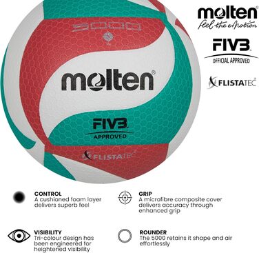 Волейбольний м'яч Molten V5M5000 FLISTATEC 5 білий - білий